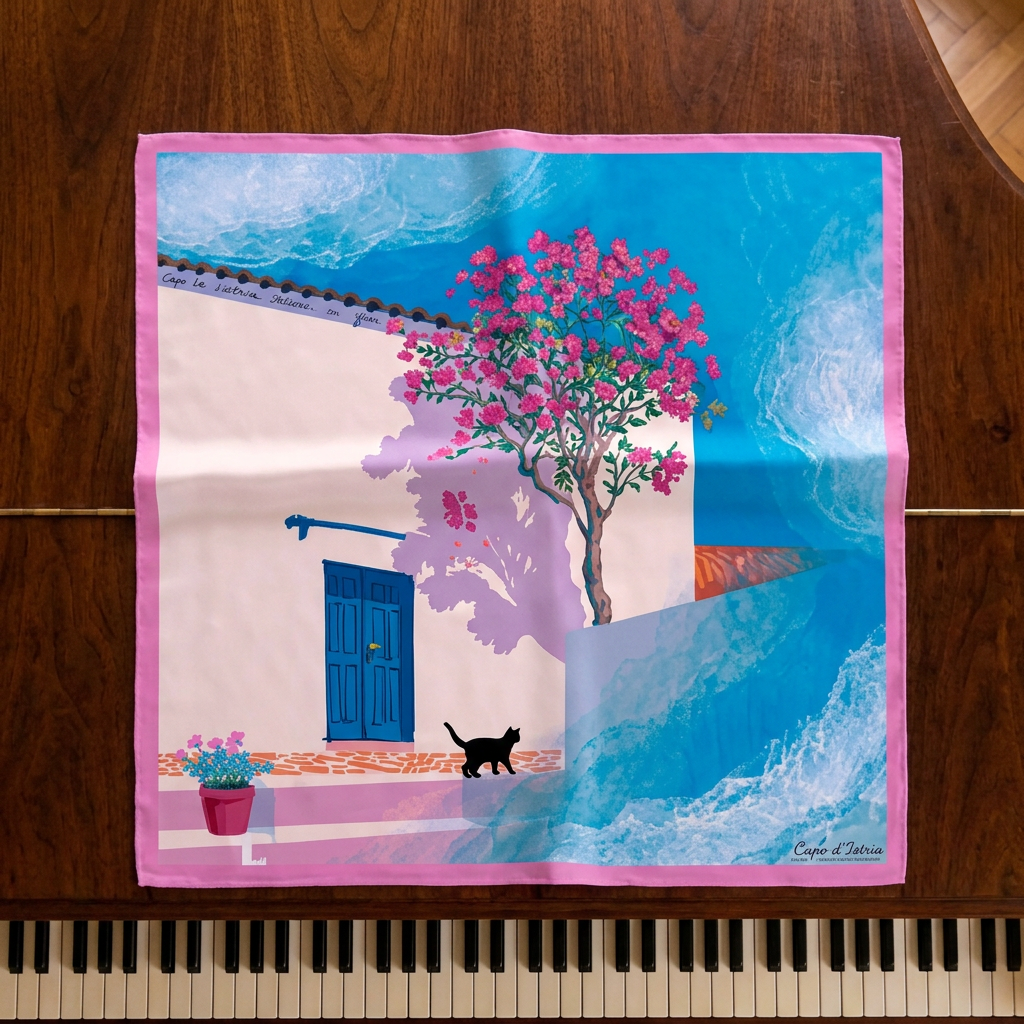 Cotton scarf - Pink Tree